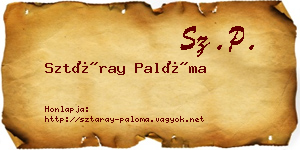 Sztáray Palóma névjegykártya